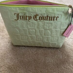Juicy Couture Mint Green Quilted Cosmetic Bag